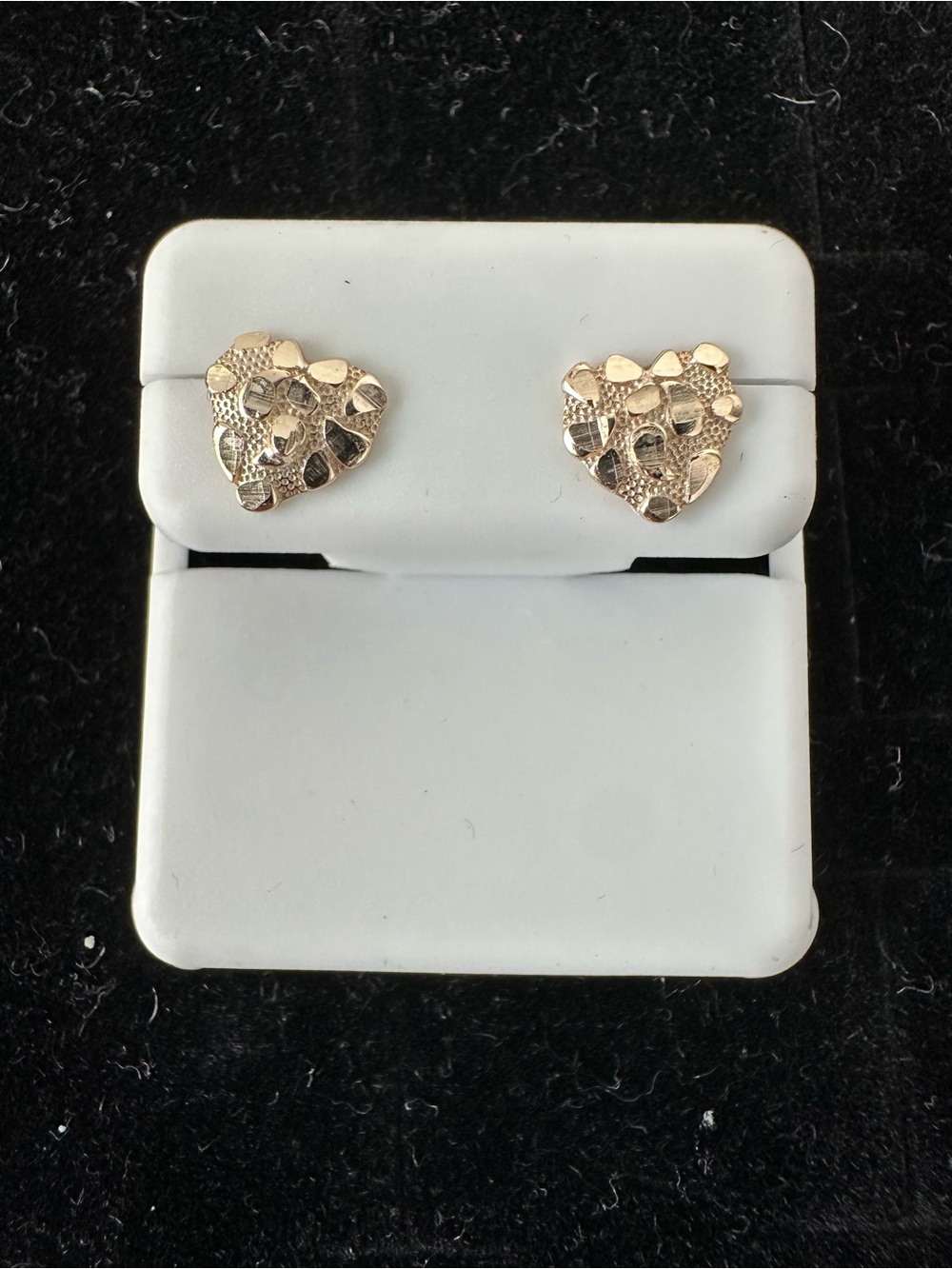 New yellow 925 Sterling silver Heart nugget Stud Earrings